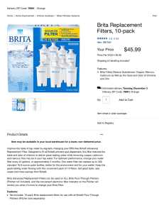 Brita Replacement Filters, 10-pack