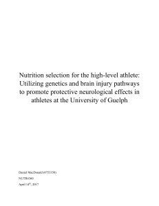 Nutrition selection for the high level athlete-Revised with Reference