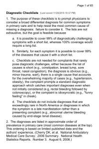 Differential-Diagnosis-Checklist