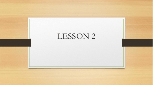LESSON 2