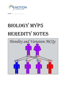 Bio MYP5 GENETICS cw