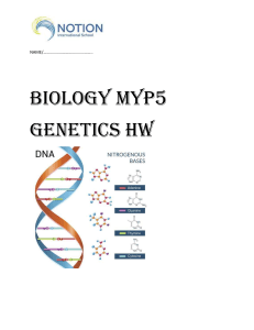 Bio MYP5 GENETICS HW