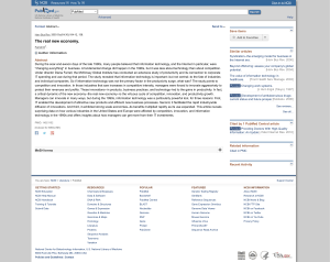 The real new economy. - PubMed - NCBI abstarct