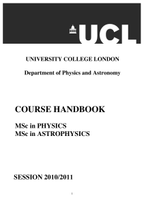 MSc Student Handbook UCL