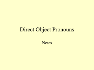 Notes #12 Direct Object Pronouns-With Worksheet PPT