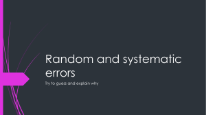 Random and systematic errors