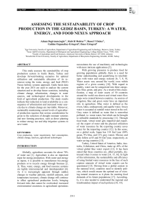 Assessing the Sustainability of Crop Production in the Gediz Basin, Turkey: A Water, Energy, and Food Nexus Approach