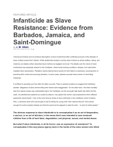 Infanticide as Slave Resistance in the Caribbean