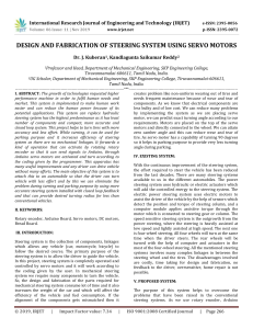 Servo Motor Steering System Design & Fabrication