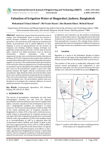 IRJET-Valuation of Irrigation Water at Shagordari, Jashore, Bangladesh