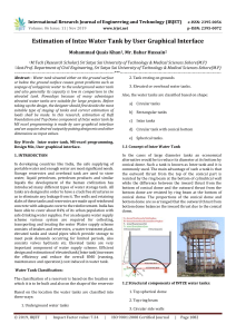 IRJET-    Estimation of Intze Water Tank by User Graphical Interface