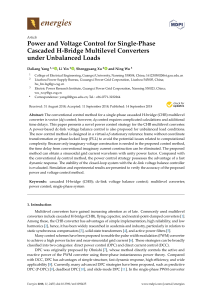 Power and Voltage Control for Single-Phase Cascaded H-Bridge Multilevel Converters Under Unbalanced Loads