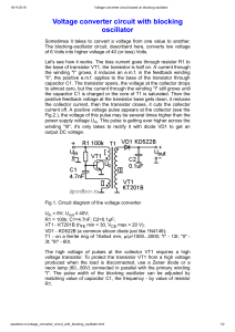 Voltage converter circuit based on blocking oscillator