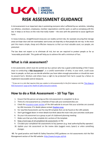UKA Risk Assessment guidance document (Clubs & Event Organisers)