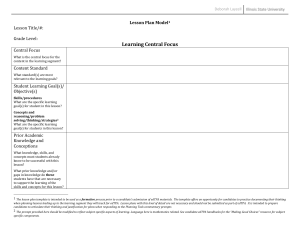 Sample Formative Lesson Plan