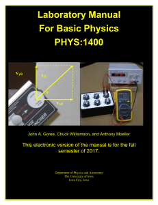 Laboratory Manual For Basic Physics PHYS
