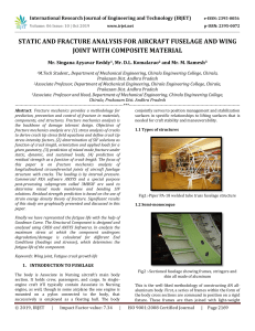 IRJET-Static and Fracture Analysis for Aircraft Fuselage and Wing Joint with Composite Material