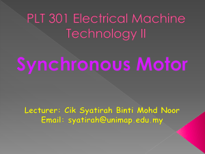 Synchronous Motor Presentation: Operation & Control