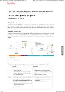 Basic principles of RT PCR