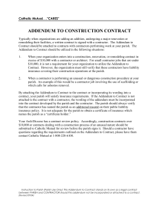 Construction Contract Addendum Sample