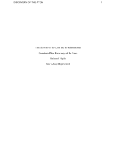Nathaniel Higbie - Atomic Theory ReSeArCH Paper Submission