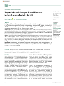 Beyond clinical changes Rehabilitation-induced neuroplasticity in MS