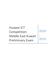 Huawei ICT  Competition-Middle East Kuwait Preliminary Exam Guidance