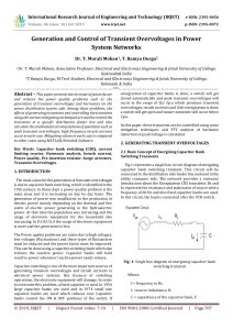 IRJET-    Generation and Control of Transient Overvoltages in Power System Networks