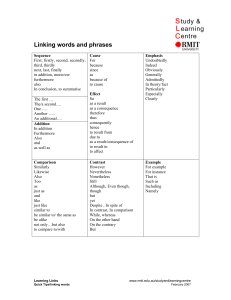 Linking words and phrases