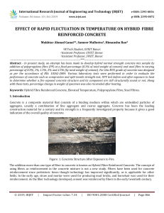 IRJET-Effect of Rapid Fluctuation in Temperature on Hybrid Fibre Reinforced Concrete