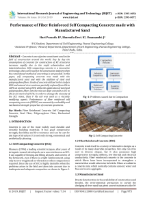 IRJET-Performance of Fiber Reinforced Self Compacting Concrete Made with Manufactured Sand