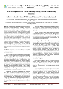 IRJET-    Monitoring of Health Status and Regulating Patient’s Breathing Practice