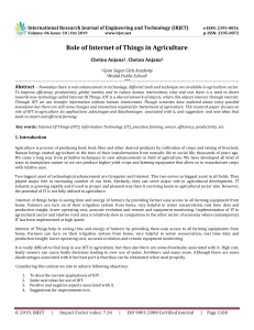 IRJET-    Role of Internet of Things in Agriculture