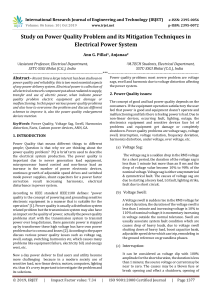 IRJET-Study on Power Quality Problem and its Mitigation Techniques in Electrical Power System
