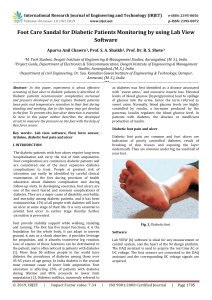 IRJET-    Foot Care Sandal for Diabetic Patients Monitoring by using Lab View Software