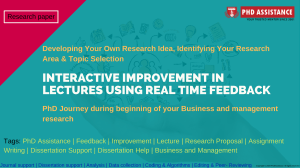 Interactive improvement in Lectures using real time feedback - PhD Dissertation Writing Help