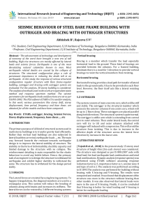 IRJET- Seismic Behaviour of Steel Bare Frame Building with Outrigger and Bracing with Outrigger Structures