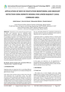 IRJET-Application of Ndvi In Vegetation Monitoring and Drought Detection using Remote Sensing for Lower Rajghat Canal Command Area