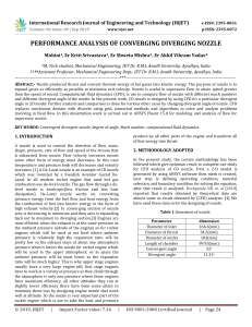 IRJET-    Performance Analysis of Converging Diverging Nozzle
