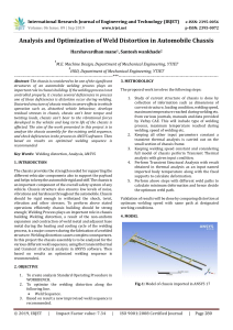 IRJET-    Analysis and Optimization of Weld Distortion in Automobile Chassis