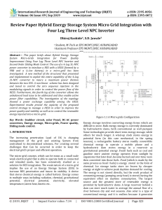 IRJET-Review Paper Hybrid Energy Storage System Micro Grid Integration with Four Leg Three Level NPC Inverter
