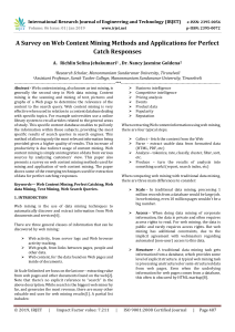 IRJET-A Survey on Web Content Mining Methods and Applications for Perfect Catch Responses