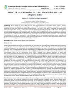IRJET-    Effect of Vedic Chanting on Plant Growth Parameters (Vigna Radiata)