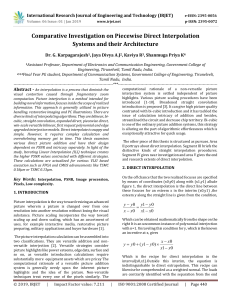 IRJET-Comparative Investigation on Piecewise Direct Interpolation Systems and their Architecture