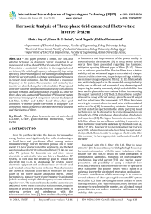 IRJET-Harmonic Analysis of Three-Phase Grid-Connected Photovoltaic Inverter System