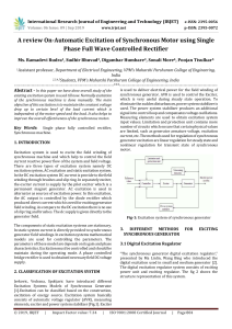 IRJET-A Review On-Automatic Excitation of Synchronous Motor using Single Phase Full Wave Controlled Rectifier