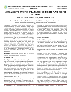 IRJET-    Vibro Acoustic Analysis of Laminated Composite Plate Roof of Car Body