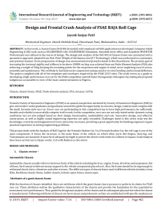 IRJET-Design and Frontal Crash Analysis of FSAE BAJA Roll Cage