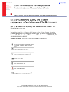Measuring teaching quality and student engagement in South Korea and The Netherlands