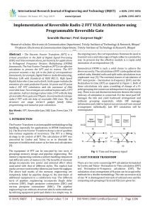 IRJET-Implementation of Reversible Radix-2 FFT VLSI Architecture using Programmable Reversible Gate